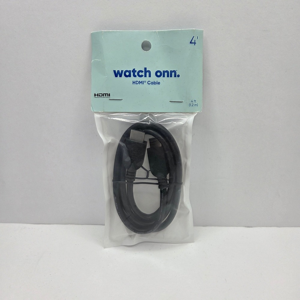Onn HDMI Cable 4ft Black 4K High Speed HDR 60Hz 3D Dolby TrueHD 2127A